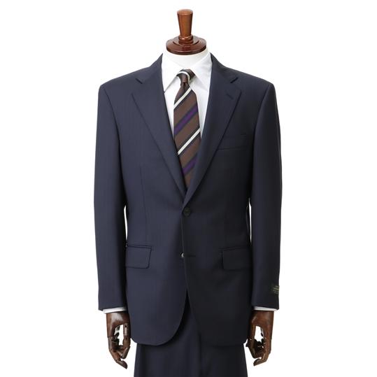 【洋服の青山】オールシーズン用 ネイビー系 プレミアムスタンダードスーツ【DORMEUIL】 Sav...