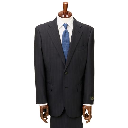 【洋服の青山】オールシーズン用 ネイビー系 プレミアムスタンダードスーツ【DORMEUIL】 Sav...