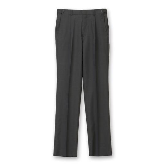 【洋服の青山】スラックス メンズ 春夏用 ゆったり レギュラー グレー 灰色 ワンタック アジャスタ...