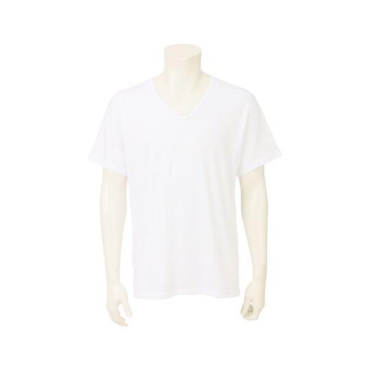 【洋服の青山】秋冬 ホワイト系 半袖VネックTシャツ【MEGAHOT+】 半袖 Vネック 袖下マチ ...