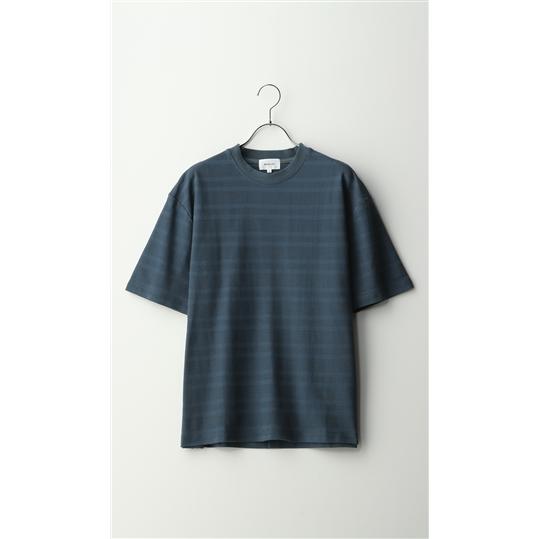【洋服の青山】 Ｔシャツ 半袖 メンズ 春夏用 ブルー系 リンクスボーダー ウォッシャブル 洗える ...