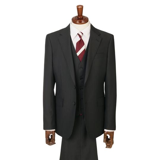 【洋服の青山】オールシーズン用 グレー系 スタイリッシュスーツ【スリーピース】【Plastics S...