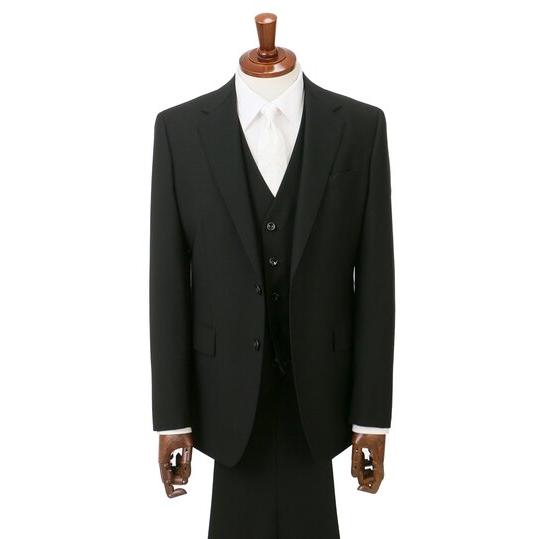【洋服の青山】スリーシーズン ブラック系 シングルスタイリッシュフォーマル【YA/A/AB/BE体】...