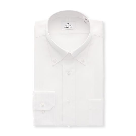 【洋服の青山】オールシーズン ホワイト系 ボタンダウンスタイリッシュワイシャツ【NON IRONMA...