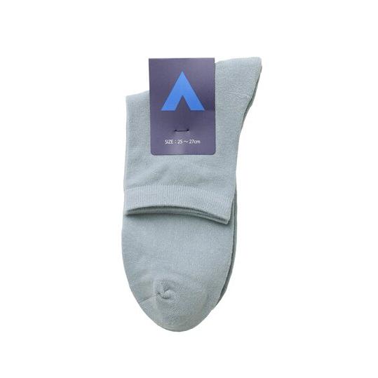 【洋服の青山】オールシーズン ブルー系 ショートソックス【足底パイル】(25〜27cm) 25〜27...