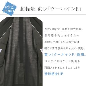 【洋服の青山】夏用スーツ メンズ スリム ブラ...の詳細画像4