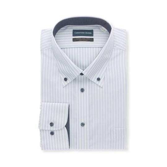 【洋服の青山】大きいサイズ 綿100% ワイシャツ メンズ ゆったり 春夏秋冬 オールシーズン ブル...