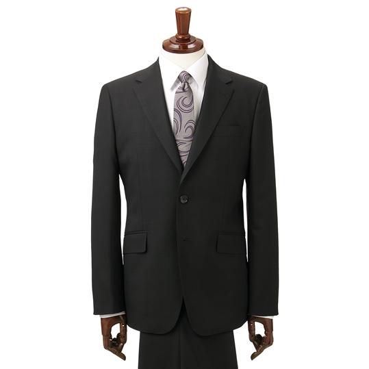 【洋服の青山】秋冬用 ブラック系 スタイリッシュスーツ【ツーパンツ】【NANOTEX FABRIC】...