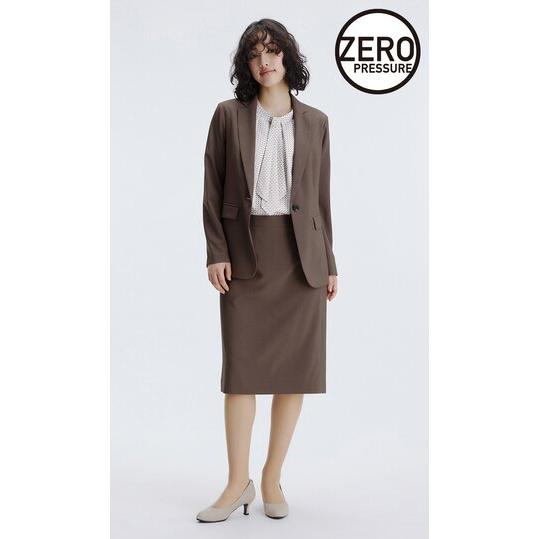 【洋服の青山】春夏 秋冬 ブラウン ゼロプレッシャースーツ タイトスカート セットアップ 単品 レデ...