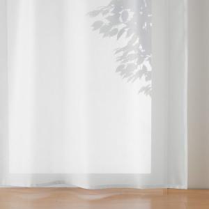 無印良品 花粉をキャッチし透けにくいレースノンプリーツカーテン 幅100×丈103cm用 オフ白 良品計画 カーテンブラインド （無印良品）の商品画像