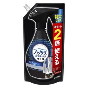 P&G ファブリーズ 布用 W除菌＋消臭 MEN クールアクアの香り つめかえ用 特大 640ml×1個 ファブリーズ 部屋用（芳香剤、消臭剤）の商品画像