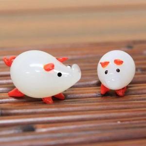 ガラスオブジェ：親子ぶたちゃんセット*