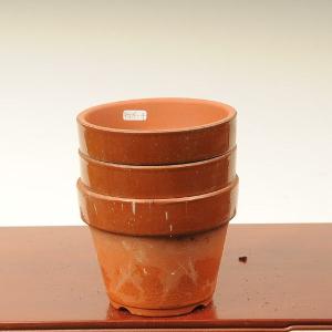 鉢：【中古】素焼き鉢　深鉢　(駄温) 4号　３個セット*資材｜y-bonsai