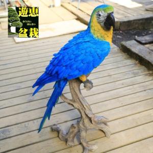 雑貨 置物 フィギュア：インコ青　超特大* 大型ヤマト便｜y-bonsai