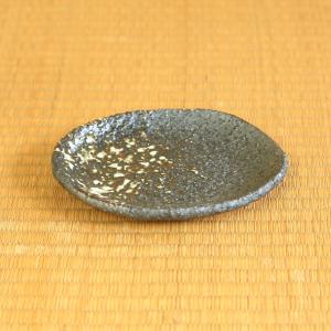 苔玉受け皿：国産益子焼　楕円皿｜y-bonsai