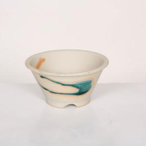 盆栽小鉢：美芸（常滑）六角鬼面足面付鉢 15.5cm*資材 : 遊恵