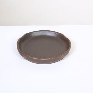 水盤　受け皿：陶器製受け皿　丸変形　4号｜y-bonsai