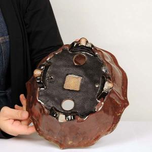 現代小鉢:平安虹泉 剣モッコ鉢 25.5cm【...の詳細画像2