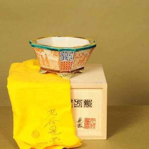 鉢:九谷晃雲 賢人図隅入正方鉢 12.0cm ...の詳細画像1