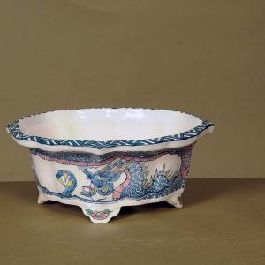 現代小鉢：祥石(二代目)　モッコ鉢　21.0cm【現】*資材