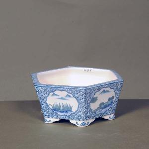 現代小鉢：祥石(二代目)　六角鉢　16.8cm【現】*資材