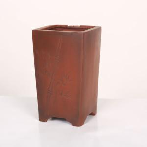 盆栽小鉢：美芸（常滑）六角鬼面足面付鉢 21.5cm*資材 : 遊恵盆栽