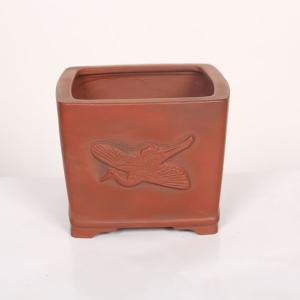 盆栽小鉢：美芸（常滑）丸エン付三面龍鉢 11.4cm*資材 : 遊恵盆栽