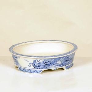 現代小鉢：月香　楕円鉢　16.0cm【現】*資材