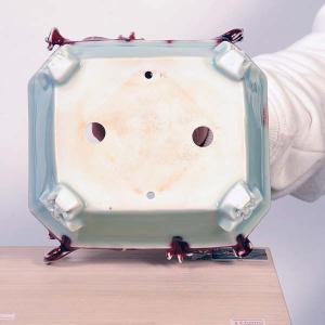 現代小鉢:屯洋 青磁辰砂龍刻長方鉢 16.7c...の詳細画像3
