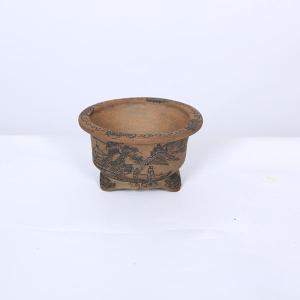 現代小鉢:谷嵐山 外縁段足丸鉢【現品】*9.2...の詳細画像1