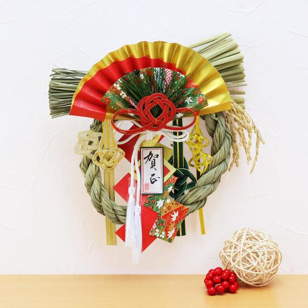 しめ縄 おしゃれ 注連縄 しめ飾り 正月飾り 玄関 モダン 水引 リース 送料無料 かぐや 竹次郎 ...