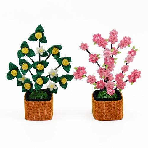 ちりめん 桜橘 高さ8.5cm 雛人形 小道具 道具 自由に飾ってオリジナルひな人形に 桜橘 ひな人...