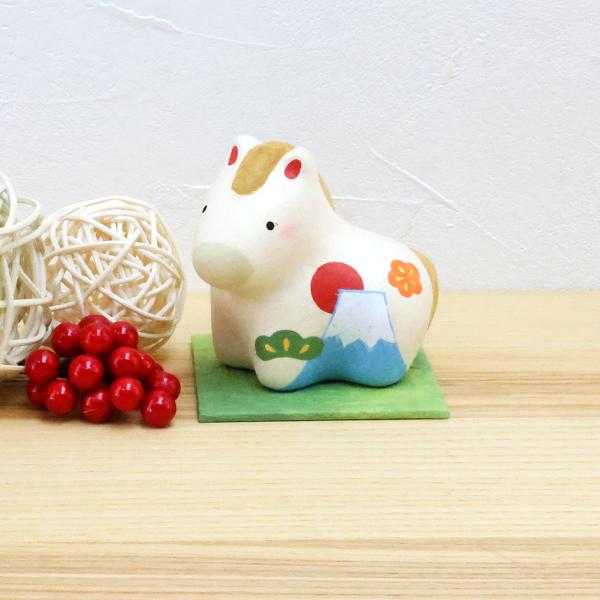 正月飾り 干支午 午 置物 ちぎり和紙 富士山午 お正月飾り 干支の置物 十二支 おしゃれ 馬 ウマ...