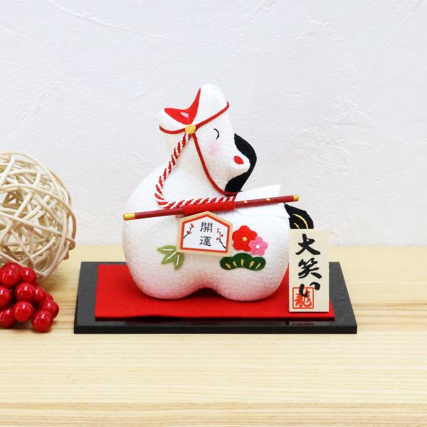 正月飾り 干支午 午 置物 ちりめん 大笑い午破魔矢 お正月飾り 干支の置物 十二支 おしゃれ 馬 ...