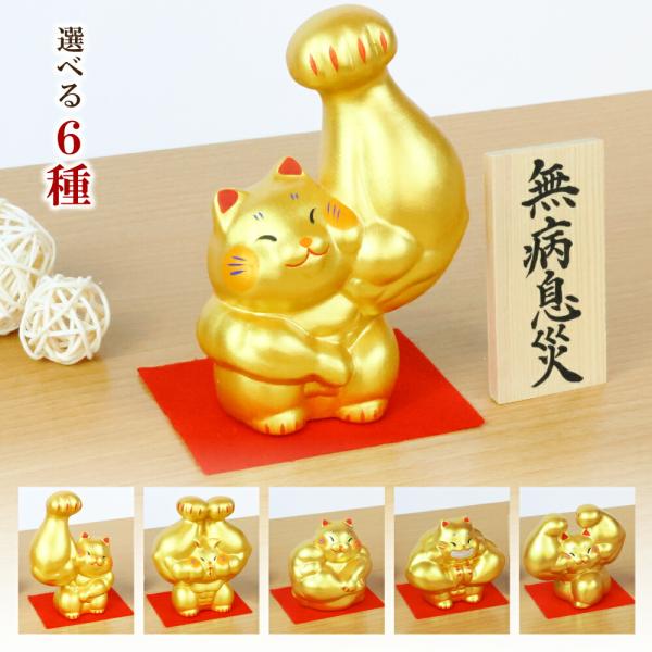 招き猫 ネコ ねこ 置物 陶器 剛腕まっちょ招き猫 選べる6種 金運 開運 アップ グッズ  毛筆木...