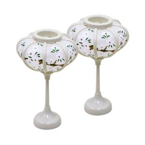 コードレス LED 雪洞/ぼんぼり 18cm 雛道具 屏風 毛氈 菱高三宝