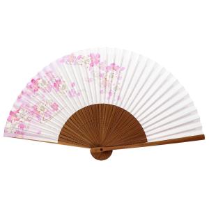 扇子 レディース 女性用 桜流水 名入れ 無料特典 メール便限定 送料無料 紙扇子 上品 モダン かわいい 花柄 和柄 和風 浴衣 着物 名前入り 敬老の日 .扇子.