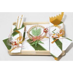 【美品❇️専門店❇️紅屋】結納品セット✨結納返し⭐五品十種目⭐新緑色毛氈⭐白木台 結納返し) 略式結納品 孔雀3点セット（白木台）（毛せん付） : 結納屋