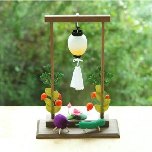 お盆飾り ちりめん製 コンパクト 精霊馬 枠飾...の詳細画像5