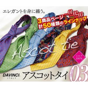 アスコットタイ ネクタイ　ＤＡＶＩＮＣＩ ダヴィンチ シルク100% 流行中のプリント柄｜y-cravat-ueda