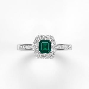 コロンビア産エメラルド0.48ctプラチナリング...の商品画像