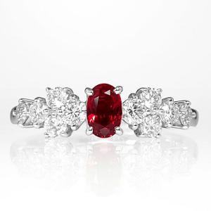 エメラルド 指輪 プラチナ 1.23ct ダイヤ 0.607ct 中央宝石研究所鑑別