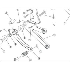 【レース専用】 25.STEP PLATE RH  4ポジションバックステップキット 補修部品 バイ...