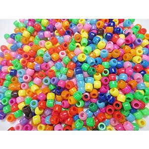 1000個 　大きいアクリルビーズ ヒューイ雑貨 　8mm カラフルミックス