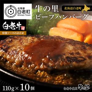 ふるさと納税 白老町 牛の里ビーフハンバーグ【110g×10個】特製ソースの詰合せ
