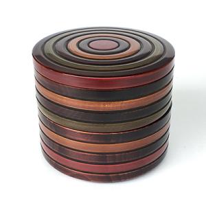 ふるさと納税 さぬき市 【香川漆器】二段丸重　こま木地呂(15cm)