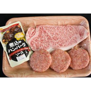 ふるさと納税 池田町 (肉まる特選)飛騨牛サーロインステーキ&amp;飛騨牛入りハンバーグセット