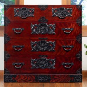 ふるさと納税 利府町 仙台箪笥 三尺箪笥90 拭き漆塗り KC-3S (お申込書返送後1ヵ月〜4ヵ月程度でお届け)