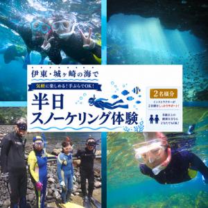 ふるさと納税 伊東市 親子で、カップルで! ペアチケット〜伊東・城ヶ崎の海で半日スノーケリング体験