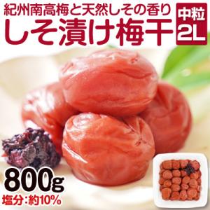 ふるさと納税 御坊市 しそ漬け梅干し 800g(紀州南高梅)中粒 2L 和歌山県産